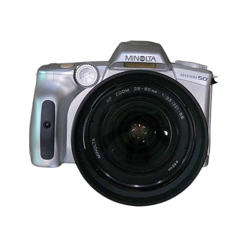 Minolta Maxxum 50 35MM SLR Film Camera with  AF Zoom 28-80mm Vintage